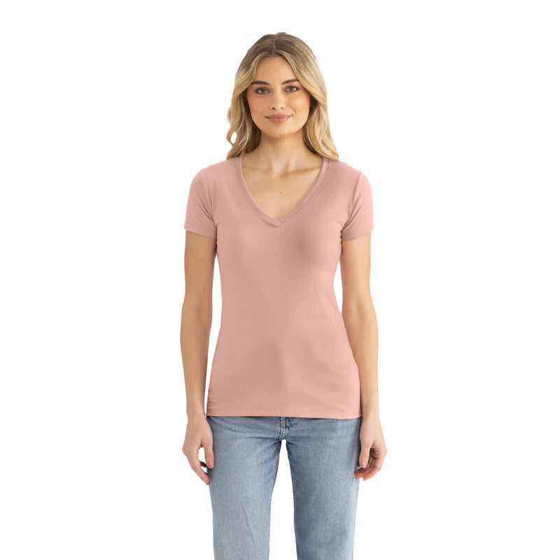 Ladies Frisco V-Neck Desert Pink
