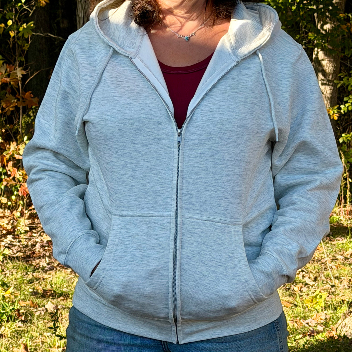 Frisco Western Zip Unisex Hoodie - Oatmeal